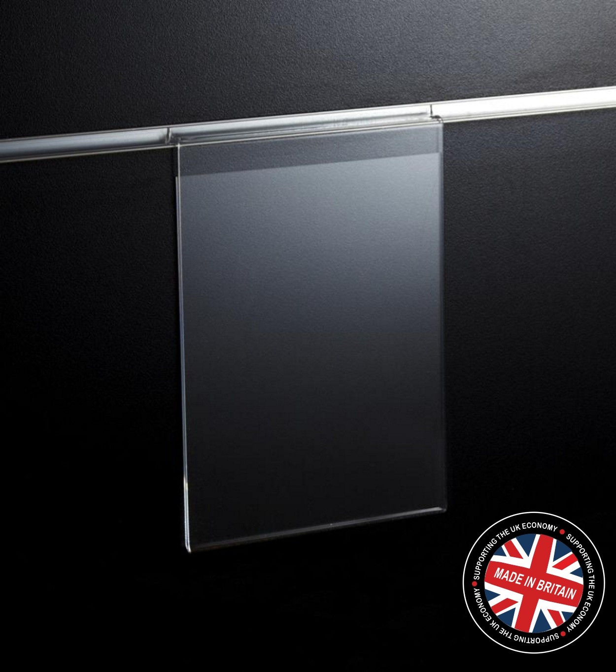 Clear Acrylic Slatwall A5 Information / Showcard / Poster Holder
