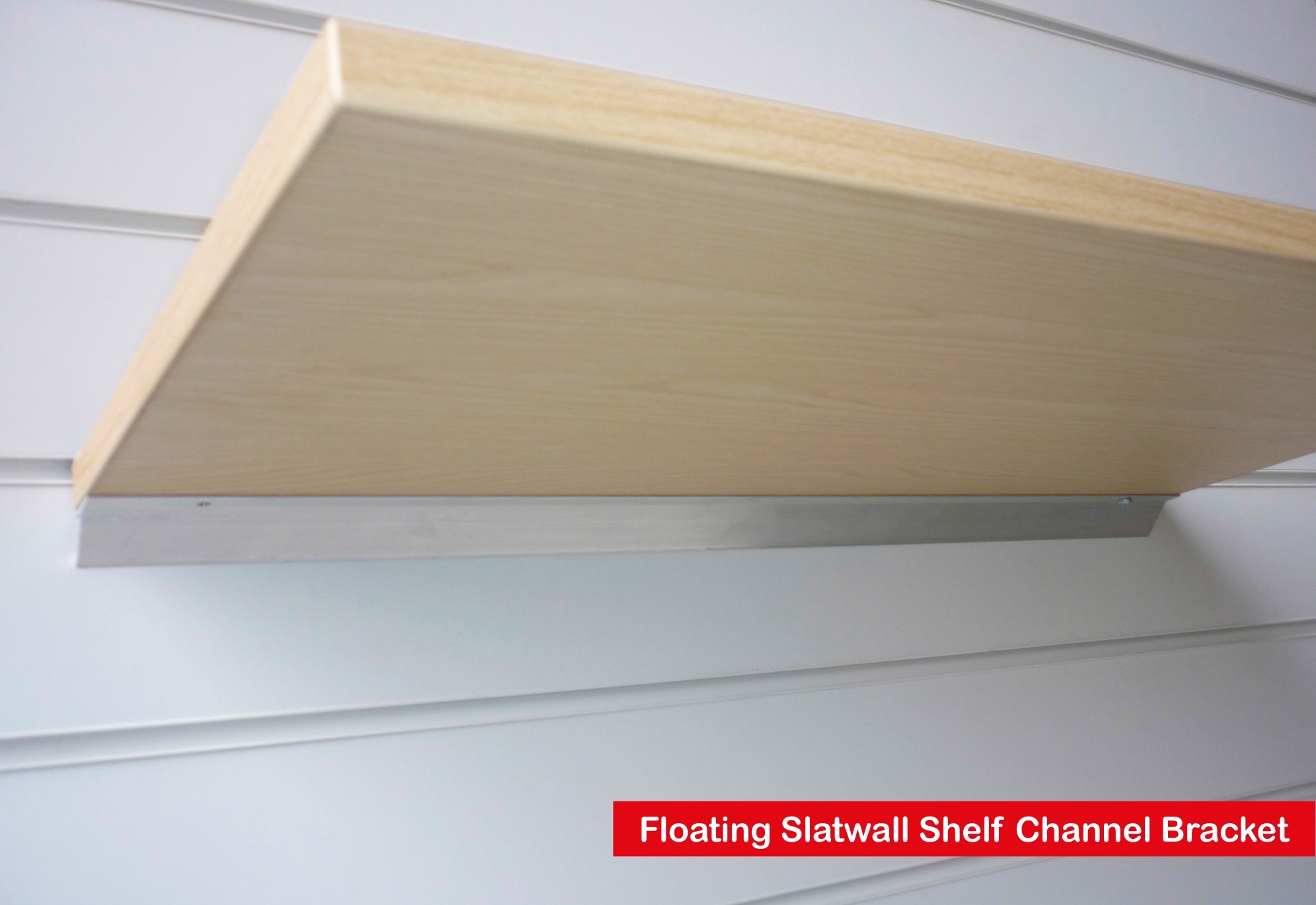 Blue Wood Shelf / Floating Slatwall Shelf 1200mm wide x 200mm deep