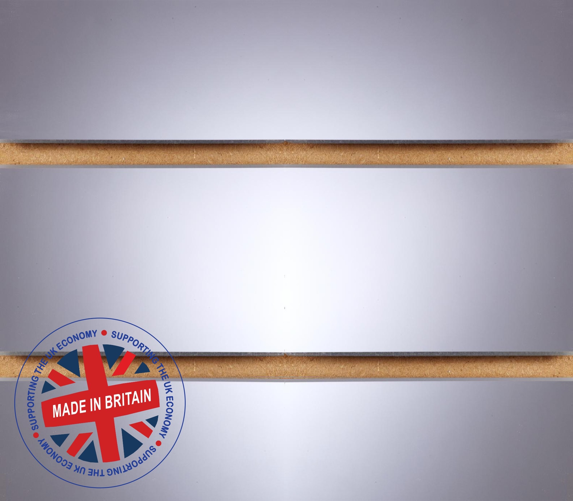 Mirror Slatwall Panel 4ft x 4ft (1200mm x 1200mm) Acrylic Mirror