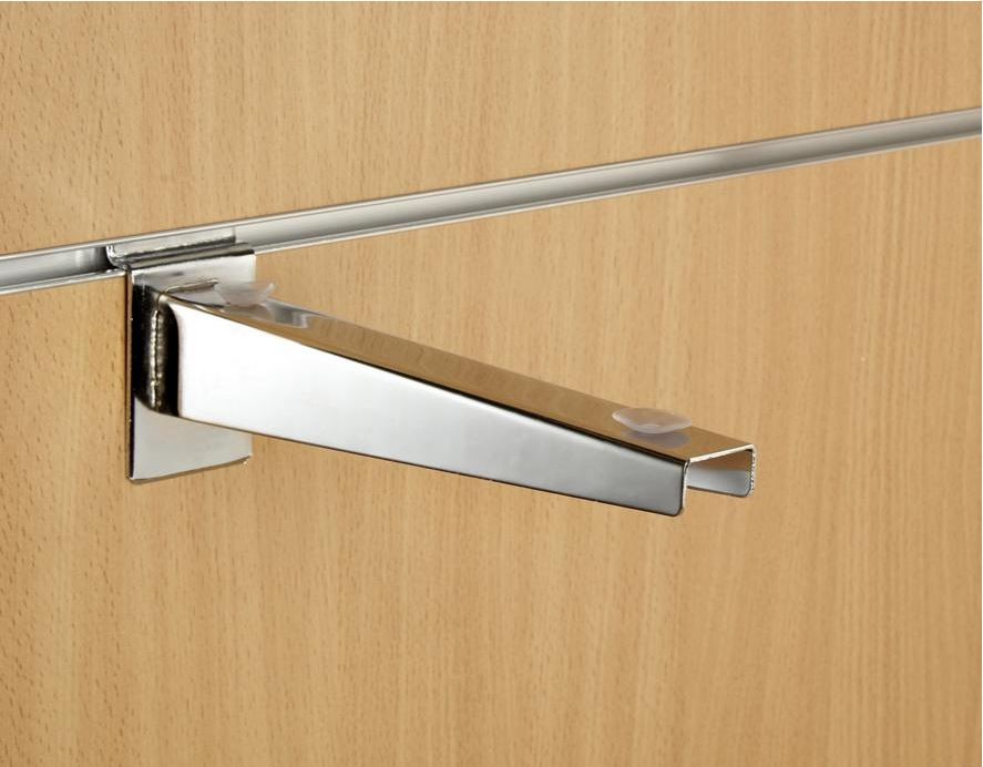 9 Inch 230mm Chrome Slatwall Universal Wood Glass Shelf Bracket