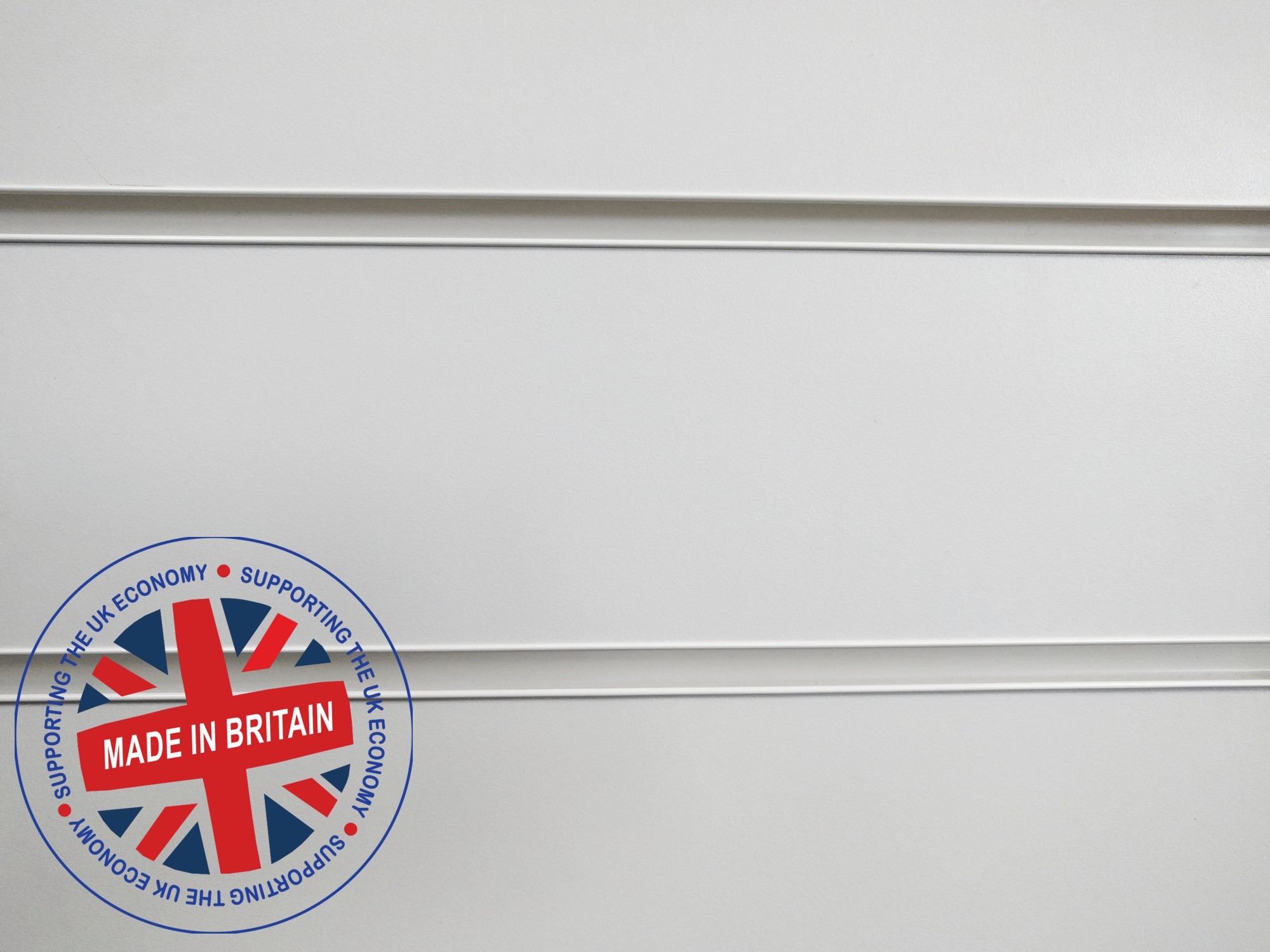 White UK Slatwall Panel 8ft x 4ft (2400mm x 1200mm)