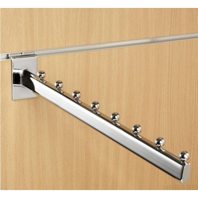 8 Ball Waterfall Chrome Slatwall Sloping Display Arm - Oval Tube