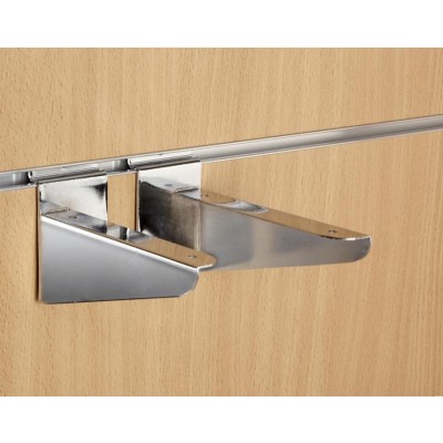 6" inch (150mm) Chrome Slatwall Wood Shelf Brackets (pair)