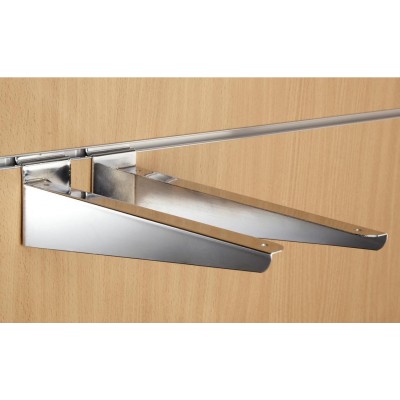 12" inch (300mm) Chrome Slatwall Wood Shelf Brackets (pair)