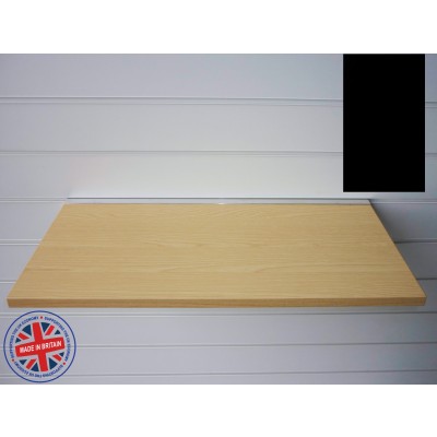 Black Wood Shelf / Floating Slatwall Shelf - 600mm wide x 300mm deep