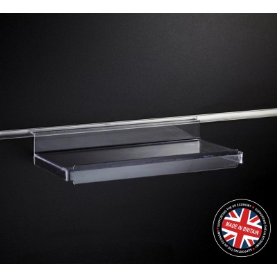 Clear Acrylic Slatwall Flat Shelf with Lip