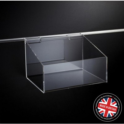 Clear Acrylic Slatwall 250mm Display Bin