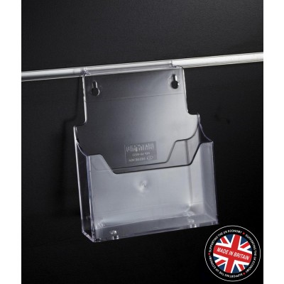 Clear Acrylic Slatwall A5 Leaflet / Brochure / Catalogue Holder - Angled