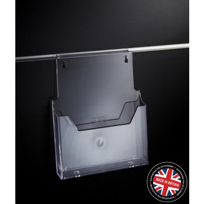 Clear Acrylic Slatwall A4 Leaflet / Brochure / Catalogue Holder - Angled