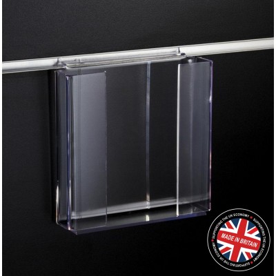 Clear Acrylic Slatwall A4 Leaflet / Brochure / Catalogue Holder - Straight