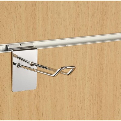 4" (100mm) Slatwall Chrome Euro Hook / Prong / Accessory Arm