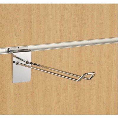 8" (200mm) Slatwall Chrome Euro Hook / Prong / Accessory Arm