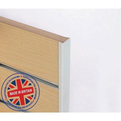 Slatwall Flat End Capping / Edging Profile 8ft (2440mm) - All Colours