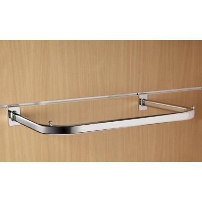 600mm (60cm) Chrome Slatwall D Rail Hanging Display Rail