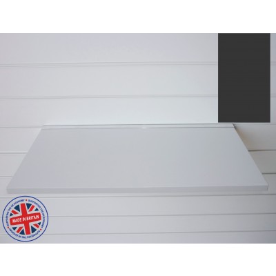 Graphite Grey Wood Shelf / Floating Slatwall Shelf - 1200mm wide x 300mm deep