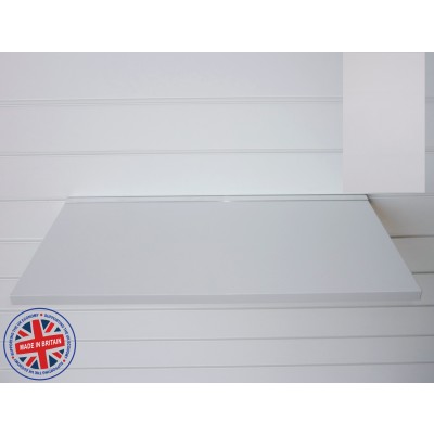 Grey Wood Shelf / Floating Slatwall Shelf - 1200mm wide x 200mm deep
