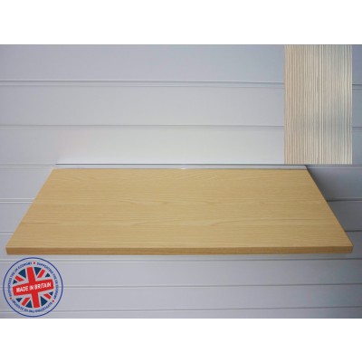 Pino Beige Wood Shelf / Floating Slatwall Shelf - 600mm wide x 300mm deep