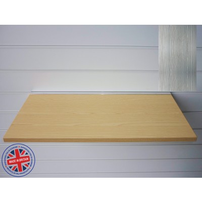 Pino Grey Wood Shelf / Floating Slatwall Shelf - 1200mm wide x 300mm deep