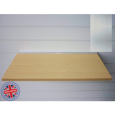 Pino White Wood Shelf / Floating Slatwall Shelf - 1000mm wide x 300mm deep