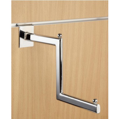 Stepped Chrome Slatwall Hanging Display Step Arm - Oval Tube