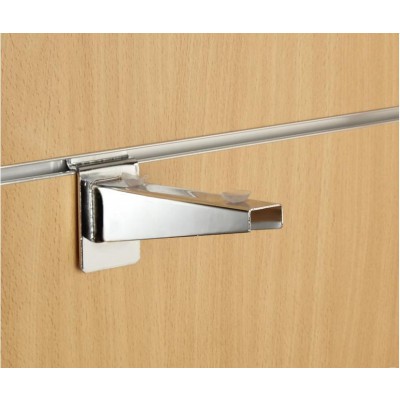 6" inch (150mm) Chrome Slatwall Universal Wood Glass Shelf Bracket