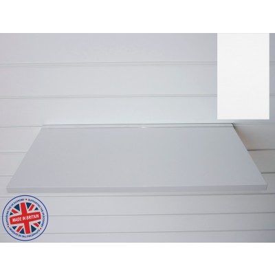 White Wood Shelf / Floating Slatwall Shelf - 600mm wide x 200mm deep