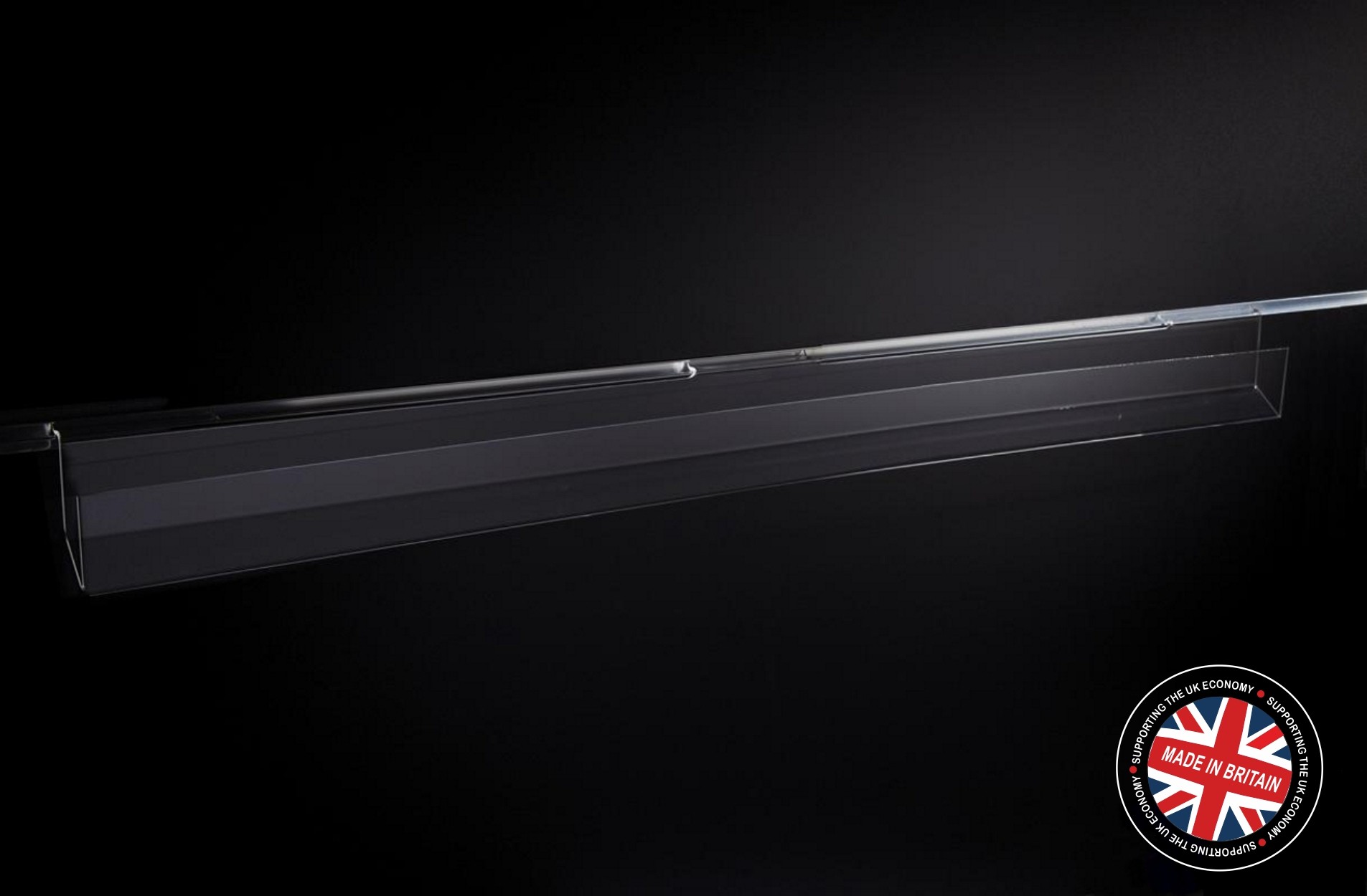 Clear Acrylic Slatwall 1000mm Wide Card / CD / DVD Rack