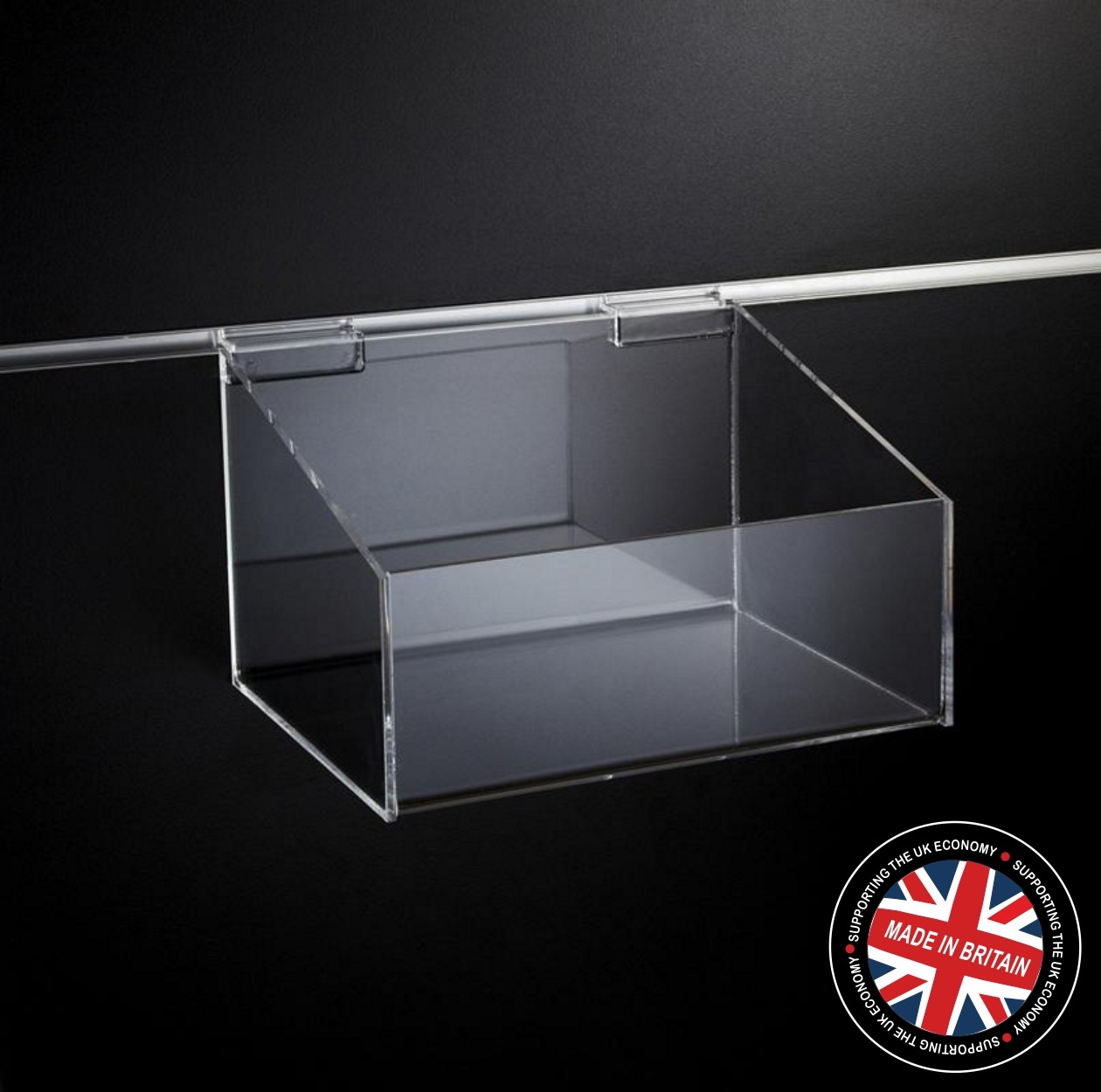 Clear Acrylic Slatwall 500mm Large Display Tray