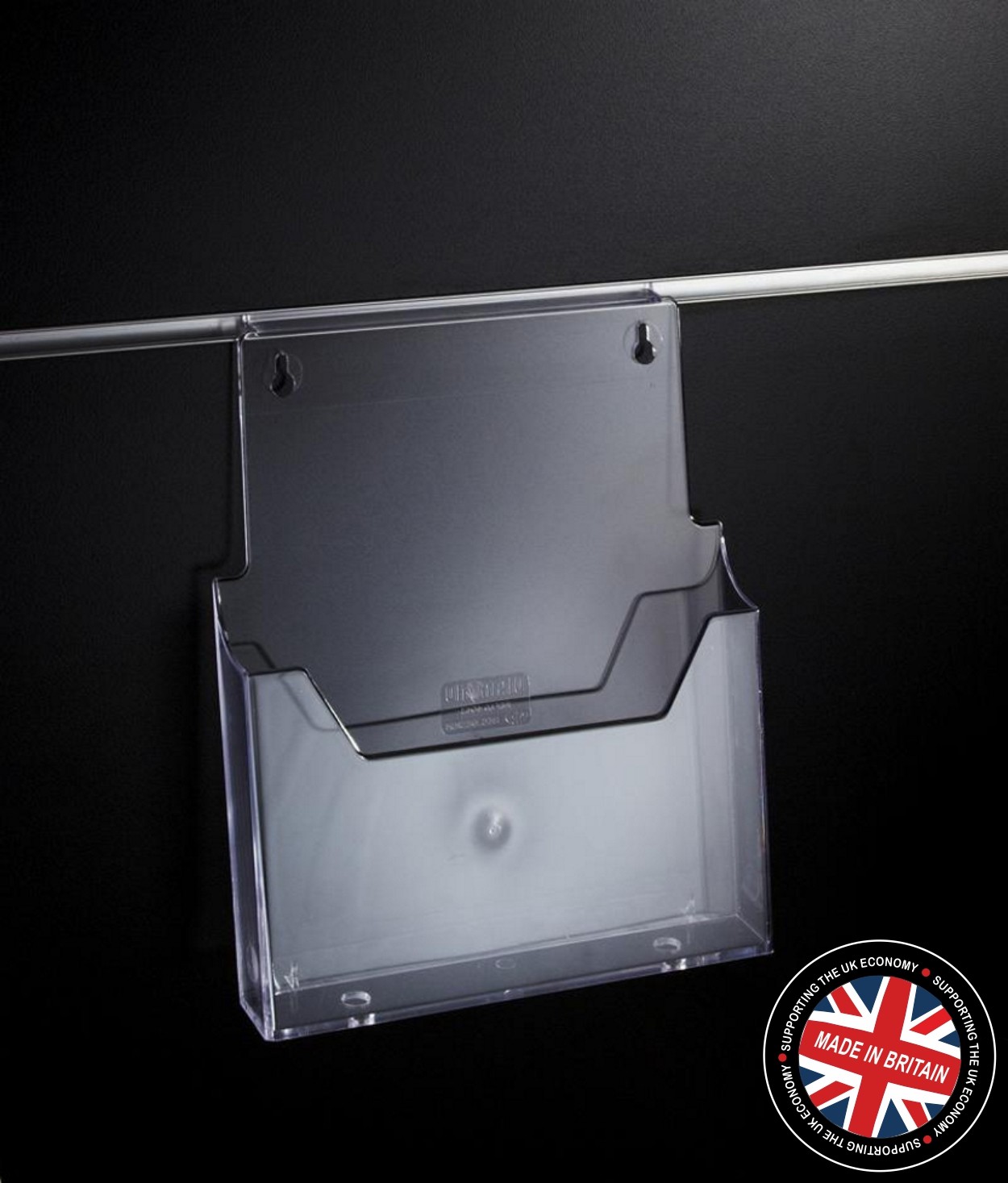 Clear Acrylic Slatwall A4 Leaflet / Brochure / Catalogue Holder Angled