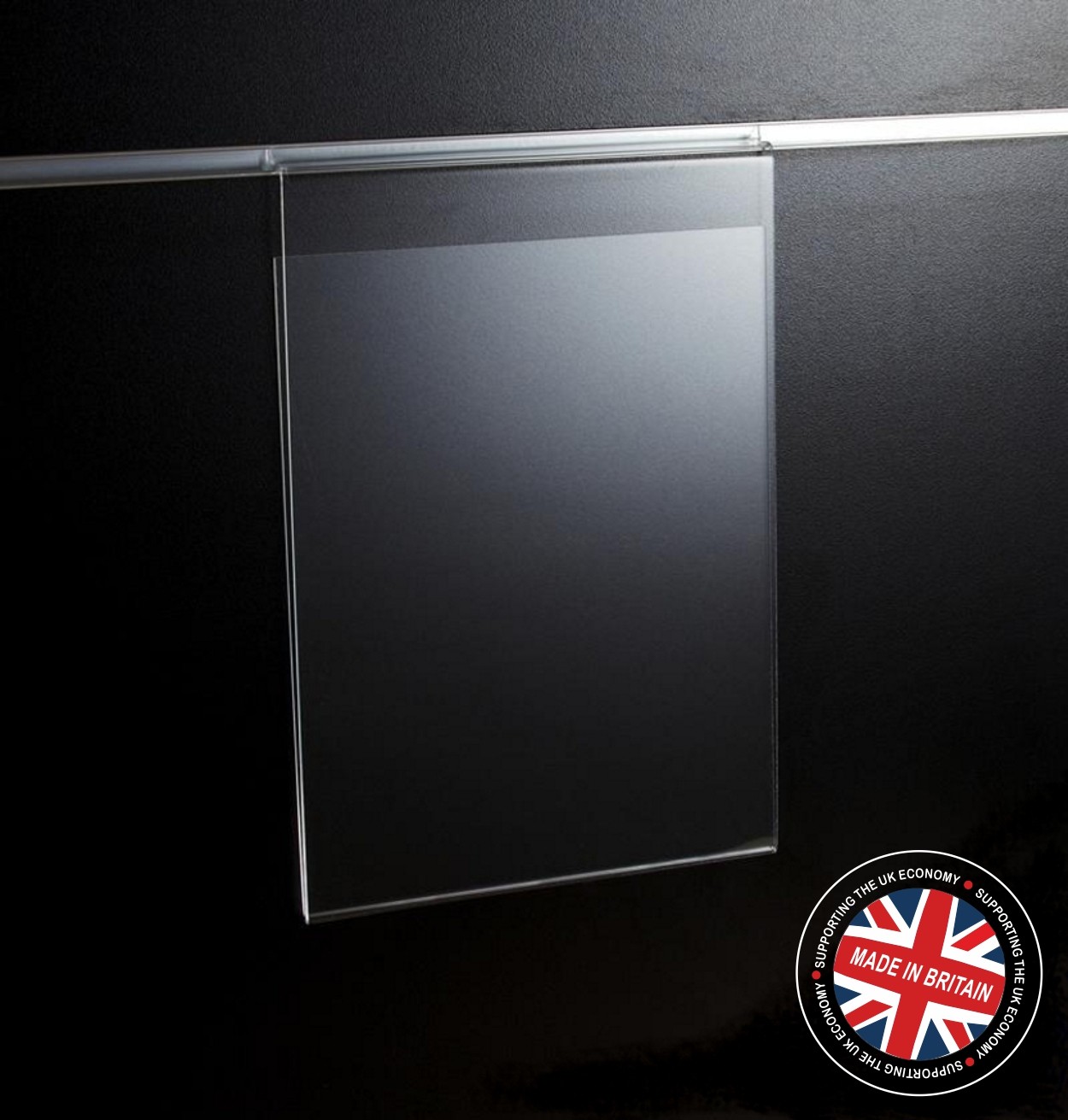 Clear Acrylic Slatwall A4 Information / Showcard / Poster Holder