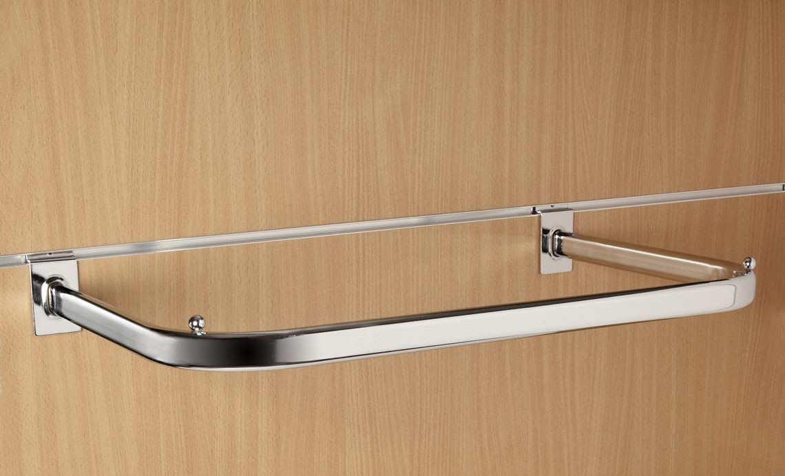 600mm (60cm) Chrome Slatwall D Rail Hanging Display Rail