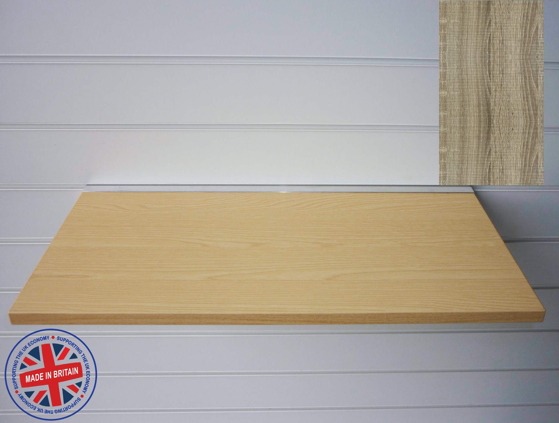 Rustic Oak Wood Shelf / Floating Slatwall Shelf 1200mm wide x 300mm deep