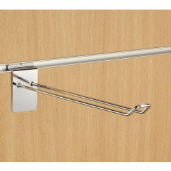 10" (250mm) Slatwall Chrome Euro Hook / Prong / Accessory Arm