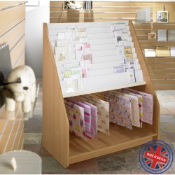 10 Tier Greeting Card Unit with Gift Wrap Display Holder - 1.2m wide