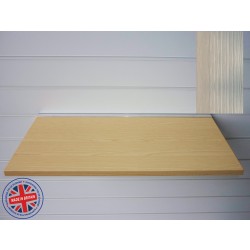 Pino Beige Wood Shelf / Floating Slatwall Shelf - 1200mm wide x 400mm deep