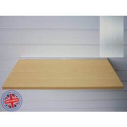 Pino White Wood Shelf / Floating Slatwall Shelf - 1200mm wide x 400mm deep