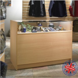 Quarter Vision Glass Shop Counter / Retail Display Counter Cabinet - 4ft (120cm) wide