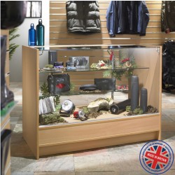 Three Quarter Vision Glass Shop Counter / Retail Display Counter Cabinet - 6ft (180cm) wide